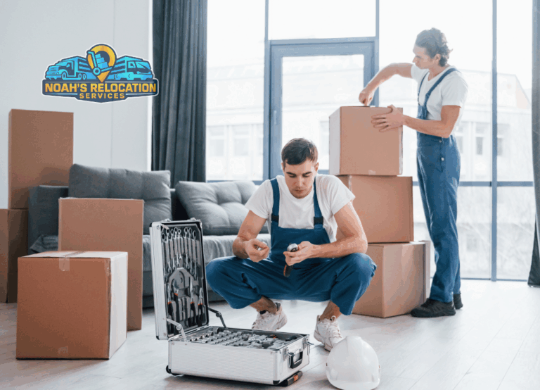 Commercial movers in Manassas VA handling office furniture and business equipment during a relocation