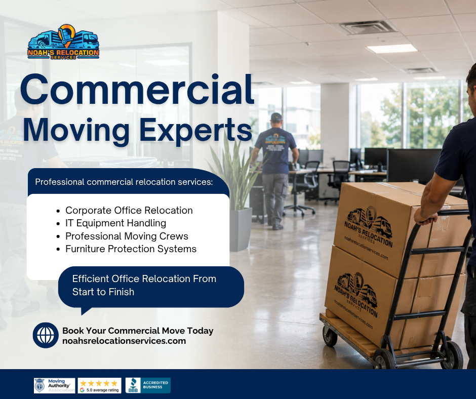 Office relocation in Northern Virginia handled by professional commercial movers