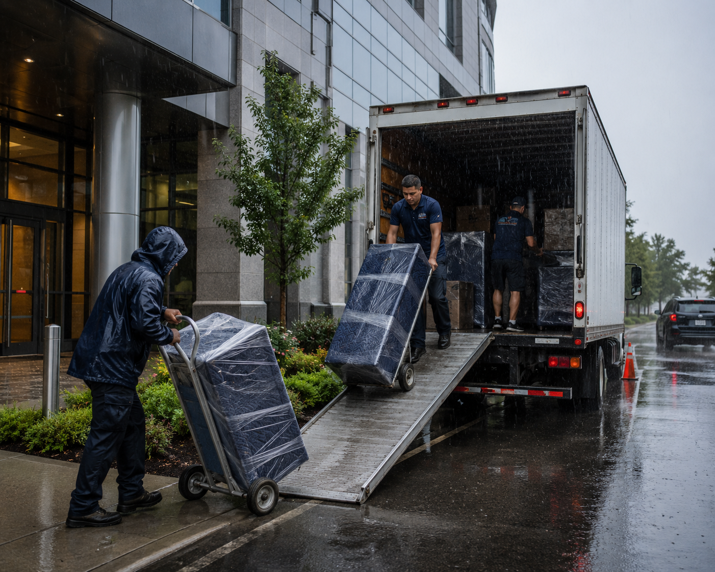Noah’s Relocation Services handling packed business assets for commercial moving and storage in Northern Virginia