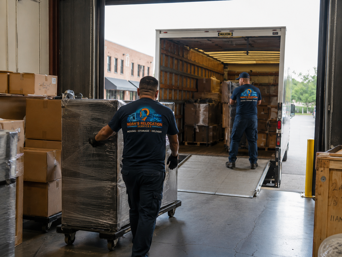 Professional business movers handling commercial furniture and equipment in Northern Virginia